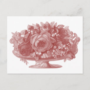 Vintage Mauve Flower Arrangement Postkarte