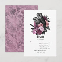 Vintage Mauve Owls Gothic Wedding