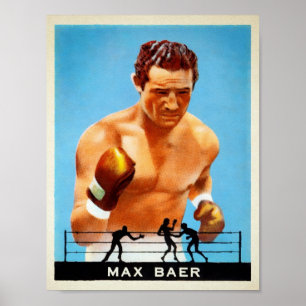 Vintage-Max-Baer-Zigarettenkarte-Poster Poster