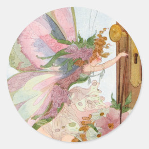 Vintage-May-Day-Feenzauber-Aufkleber Runder Aufkleber