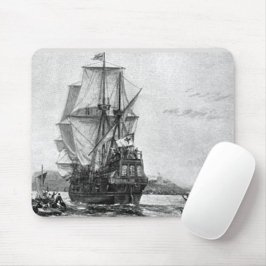 Vintage Mayflower Szene Mousepad (Mit Mouse)
