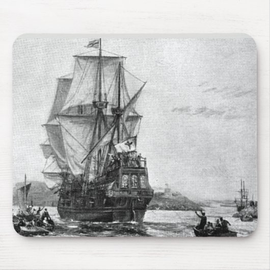 Vintage Mayflower Szene Mousepad (Vorne)