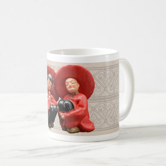 VINTAGE MCM CERAMIC FIGURINE KAFFEETASSE (VorderseiteRechts)