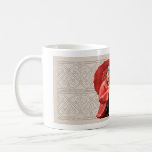 VINTAGE MCM CERAMIC FIGURINE KAFFEETASSE (Links)