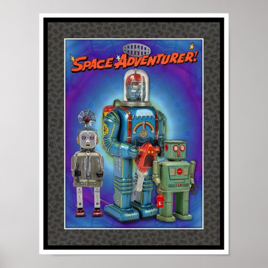 VINTAGE MCM SPACE TOYS PRINT POSTER (Vorne)