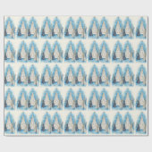 Vintage MCM Weihnachtsbaumen Geschenkpapier (Flach)