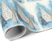 Vintage MCM Weihnachtsbaumen Geschenkpapier (Rolleneckpunkt)