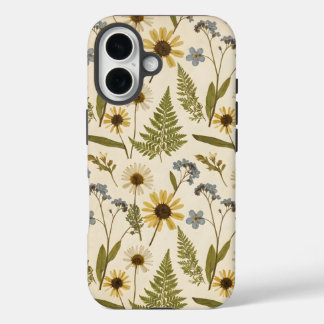 Vintage Meadow Botanical – Pressed Wildflower  iPhone 16 Hülle