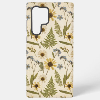 Vintage Meadow Botanical Pressed Wildflower & Fern Samsung Galaxy Hülle