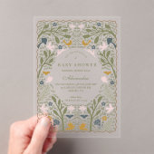 Vintage Meadow Folk Baby Shower Acryleinladungen (Insitu (Handheld))