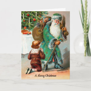 Vintage Mean Santa individuell anpassbare Feiertag Feiertagskarte