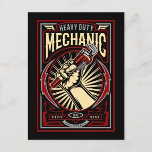 Vintage Mechaniker Garage Mancave Postkarte