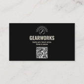Vintage-Mechaniker-Maskottchen QR-Code Autoreparat Visitenkarte (Rückseite)