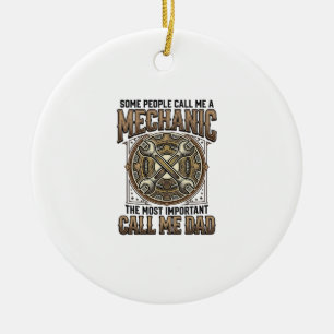 Vintage Mechaniker Papa Gang Wrench Vater Design_1 Keramik Ornament
