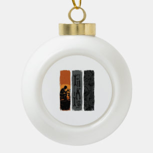 Vintage Mechaniker Werkzeug Zahnrad Triptychon Shi Keramik Kugel-Ornament