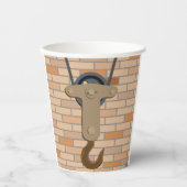 Vintage mechanische Konstruktion der Pullebügel Pappbecher (Vorderseite)