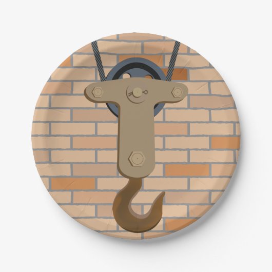 Vintage mechanische Konstruktion der Pullebügel Pappteller (Vorderseite)