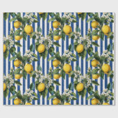 Vintage Mediterranean Lemons Decoupage Geschenkpapier (Flach)