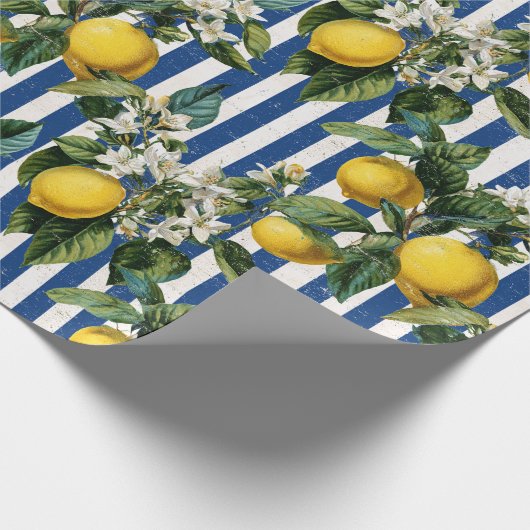Vintage Mediterranean Lemons Decoupage Geschenkpapier (Ecke)