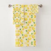 Vintage Mediterranean Yellow Lemon Pattern Badhandtuch Set (Insitu)