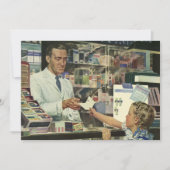 Vintage Medizin, Apotheker und Mädchen Einladung (Vorderseite)
