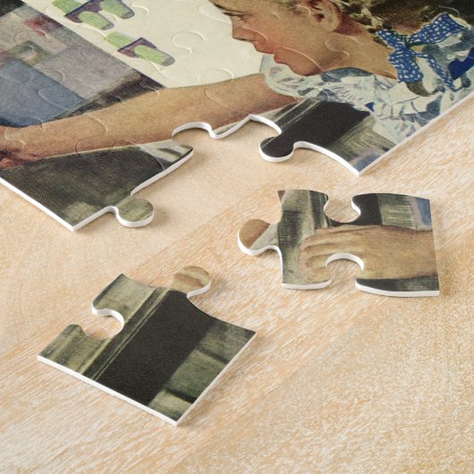 Vintage Medizin, Apotheker und Mädchen Puzzle (Seite)