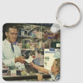 Vintage Medizin, Apotheker und Mädchen Schlüsselanhänger (Rückseite)