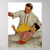 Vintage Medizin, Arzt mit weiblichem Patient Poster (Vorne)