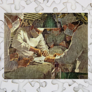 Vintage Medizin, Ärzte Darstellende Operation in d Puzzle