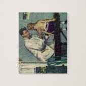 Vintage Medizin, Ärztin, die einen Mädchenkollegen Puzzle (Vertikal)