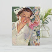 Vintage Medizin, glückliche Krankenschwester in ei (Stehend Vorderseite)
