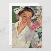 Vintage Medizin, glückliche Krankenschwester in ei (Vorne/Hinten)