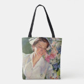 Vintage Medizin, glückliche Krankenschwester in ei Tasche (Rückseite)