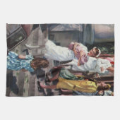 Vintage Medizin, Krankenschwester mit neugeborenem Geschirrtuch (Horizontal)