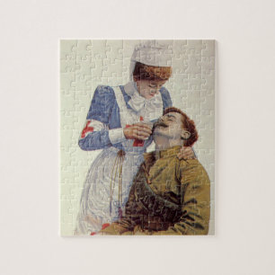 Vintage Medizin, Krankenschwester mit Zivilem Krie Puzzle