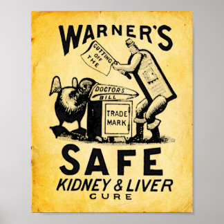 Vintage Medizin Print - Garantie für sichere Leber Poster