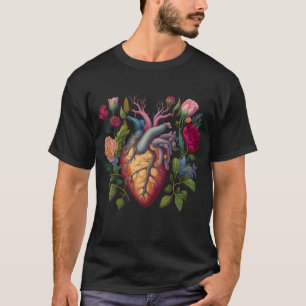 Vintage medizinische Anatomie Blume Arzt T-Shirt