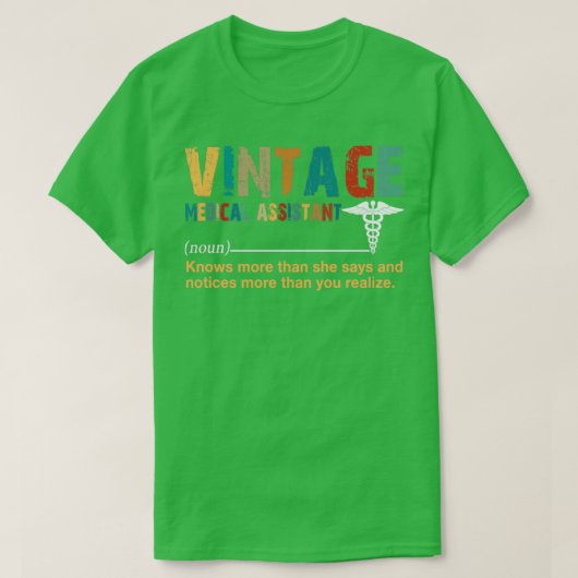 Vintage Medizinische Assistentin T-Shirt (Design vorne)