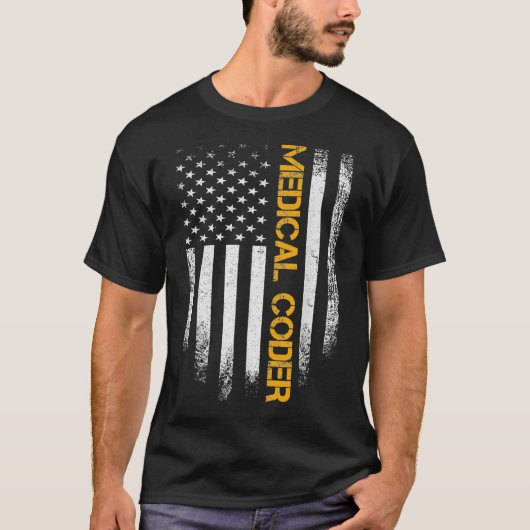 Vintage medizinische Coders bedrückte amerikanisch T-Shirt (Vorderseite)