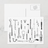 Vintage medizinische Instrumente nach Karte (Vorne/Hinten)
