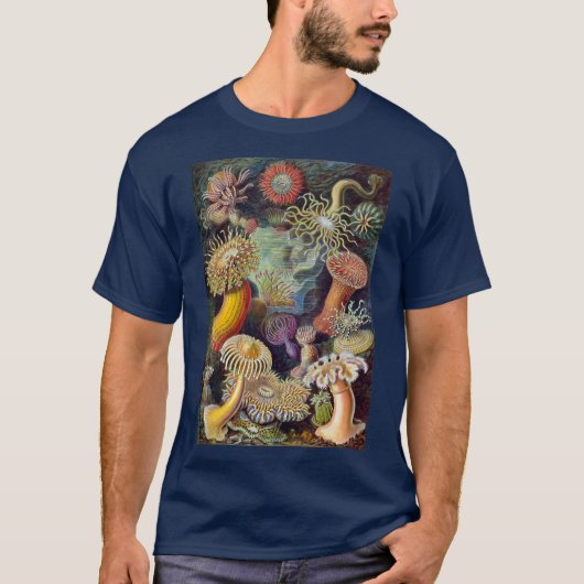 Vintage Meeresanemonen, Actiniae von Ernst Haeckel T-Shirt (Vorderseite)
