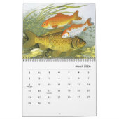 Vintage Meeresfische, Ozeane und Flüsse Kalender (Mär 2026)