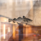 Vintage Meeresfrüchte - Atlantischer Kabeljau Fensteraufkleber (Blatt 2)