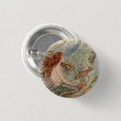 Vintage-Meeresjungfrau-Button-Pin Button (Vorne & Hinten)