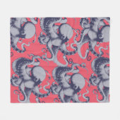 Vintage Meereslebewesen Fleecedecke (Vorderseite (Horizontal))