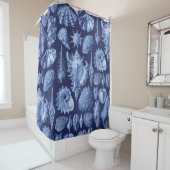 Vintage Meeresmuscheln Blau Duschvorhang (Beispiel)