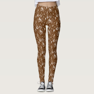 Vintage-Meeresschalen-Toile-Küstenmuster Leggings