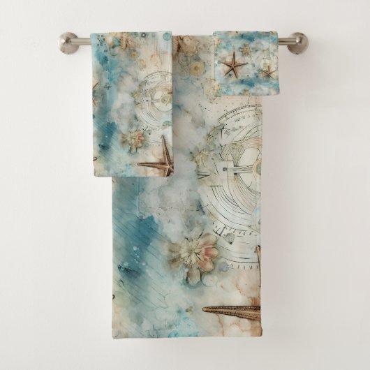 Vintage Meeresschätze Badhandtuch Set (Insitu)