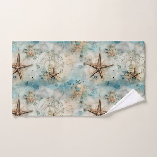 Vintage Meeresschätze Badhandtuch Set (Handtuch)