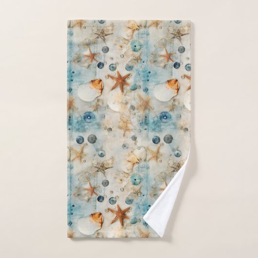 Vintage Meeresschätze Badhandtuch Set (Handtuch)